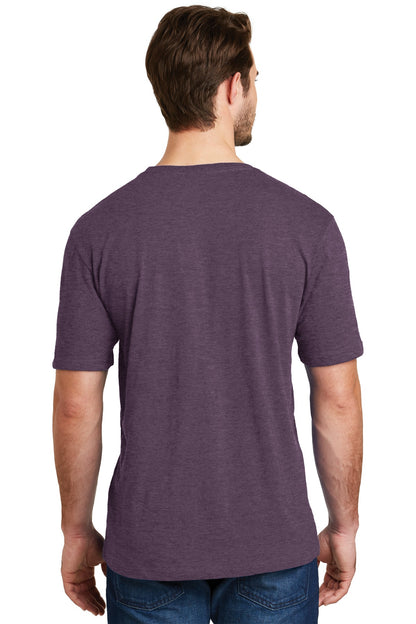 Custom Embroidered District Perfect Blend CVC Tee. DM108,Heathered Eggplant