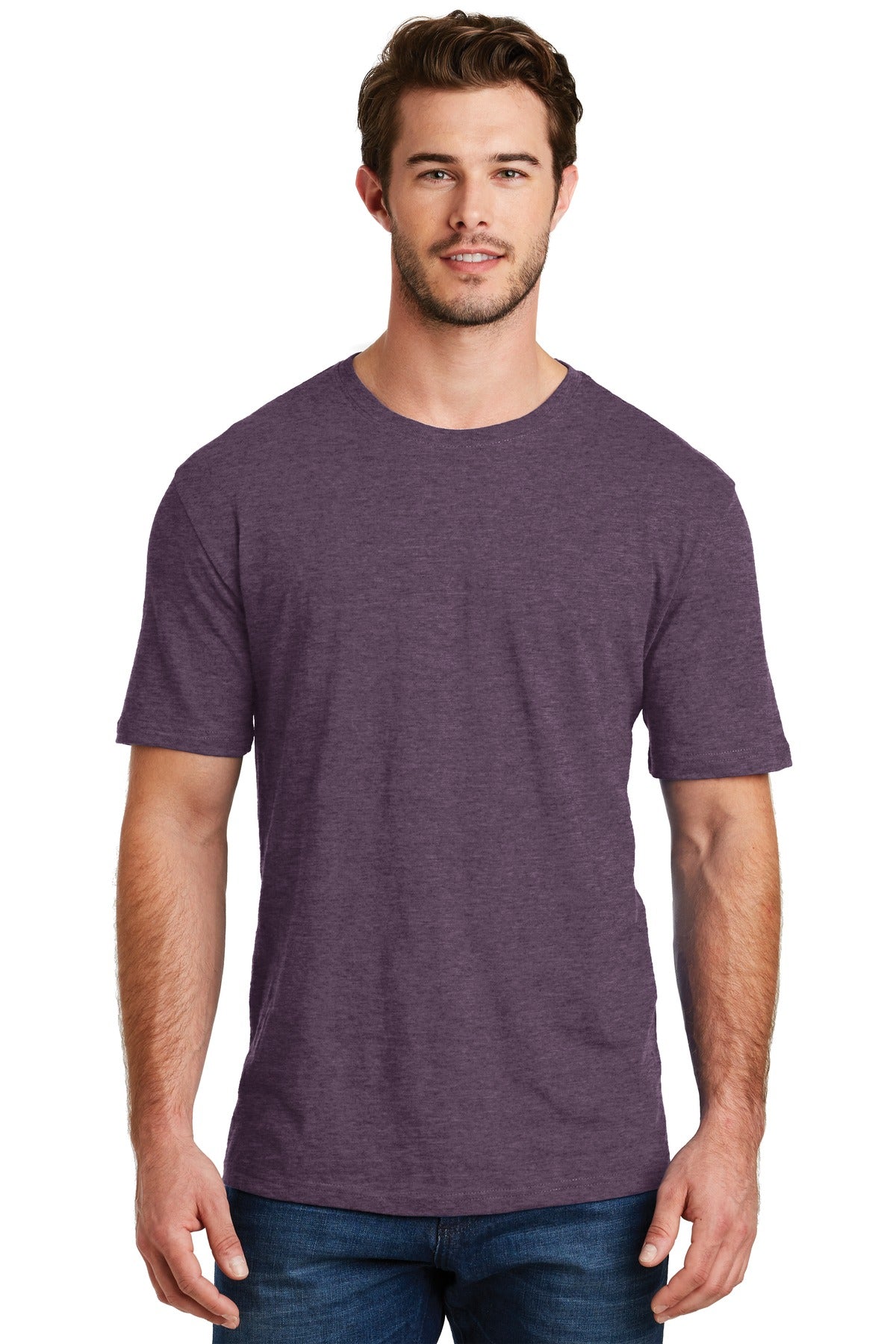 District Perfect Blend CVC Tee. DM108 Heathered Eggplant