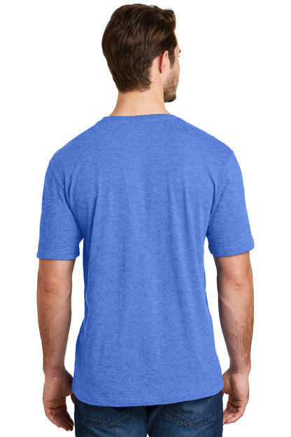 Custom Embroidered District Perfect Blend CVC Tee. DM108,Heathered Royal