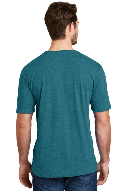 Custom Embroidered District Perfect Blend CVC Tee. DM108,Heathered Teal