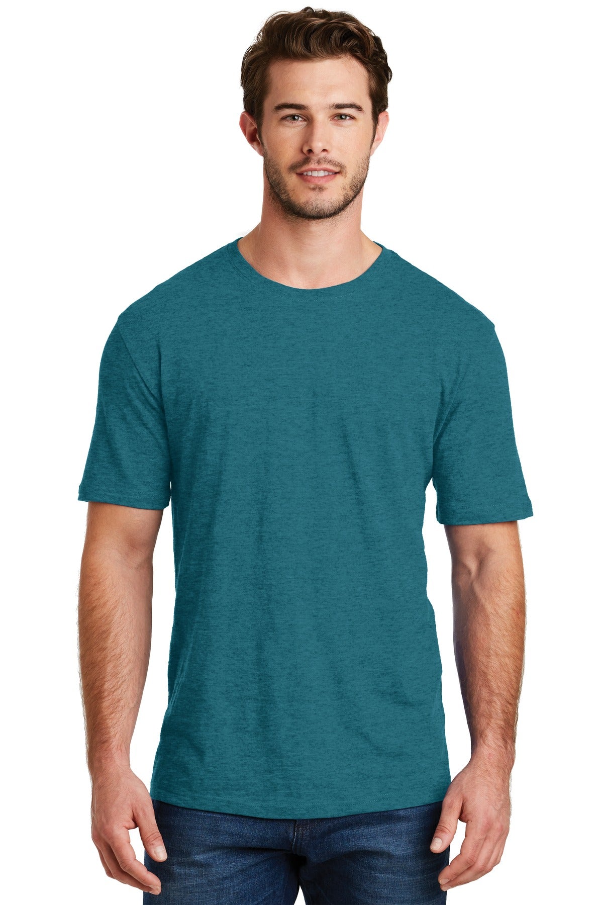 District Perfect Blend CVC Tee. DM108 Heathered Teal