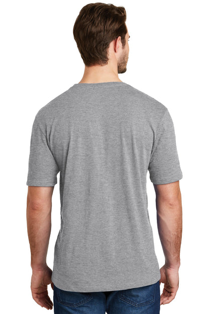 Custom Embroidered District Perfect Blend CVC Tee. DM108,Light Heather Grey