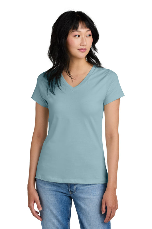 District - Women's Perfect Weight V-Neck Tee. DM1170L Blue Fog