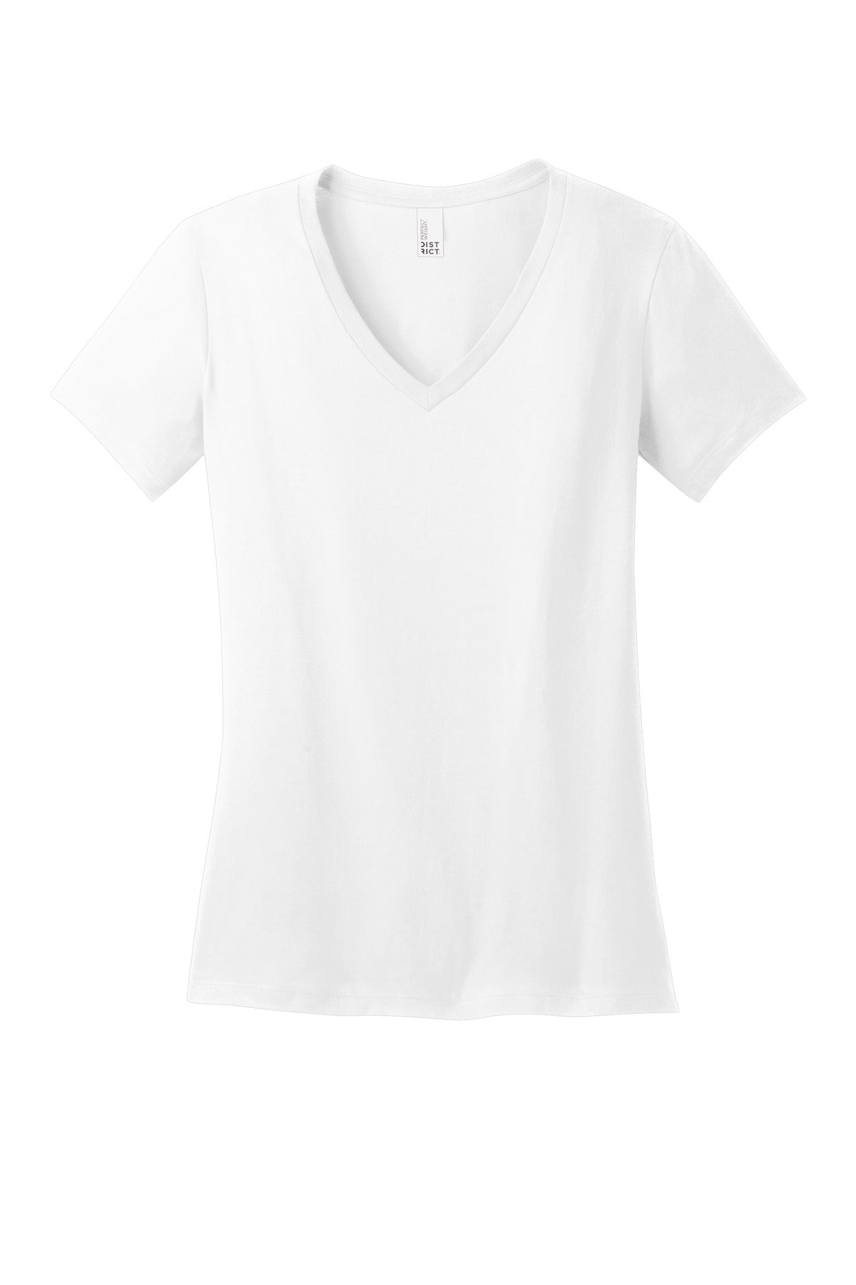 District - Women's Perfect Weight V-Neck Tee. DM1170L Bright White