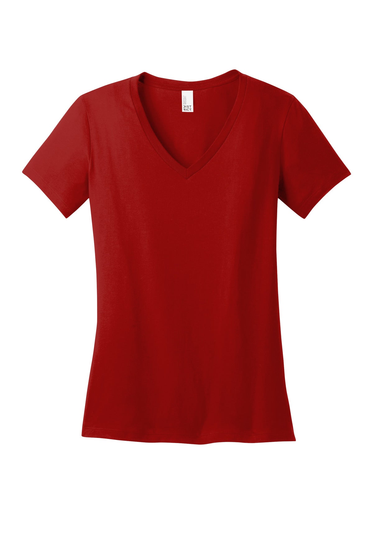 District - Women's Perfect Weight V-Neck Tee. DM1170L Classic Red