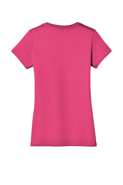 District - Women's Perfect Weight V-Neck Tee. DM1170L Dark Fuchsia