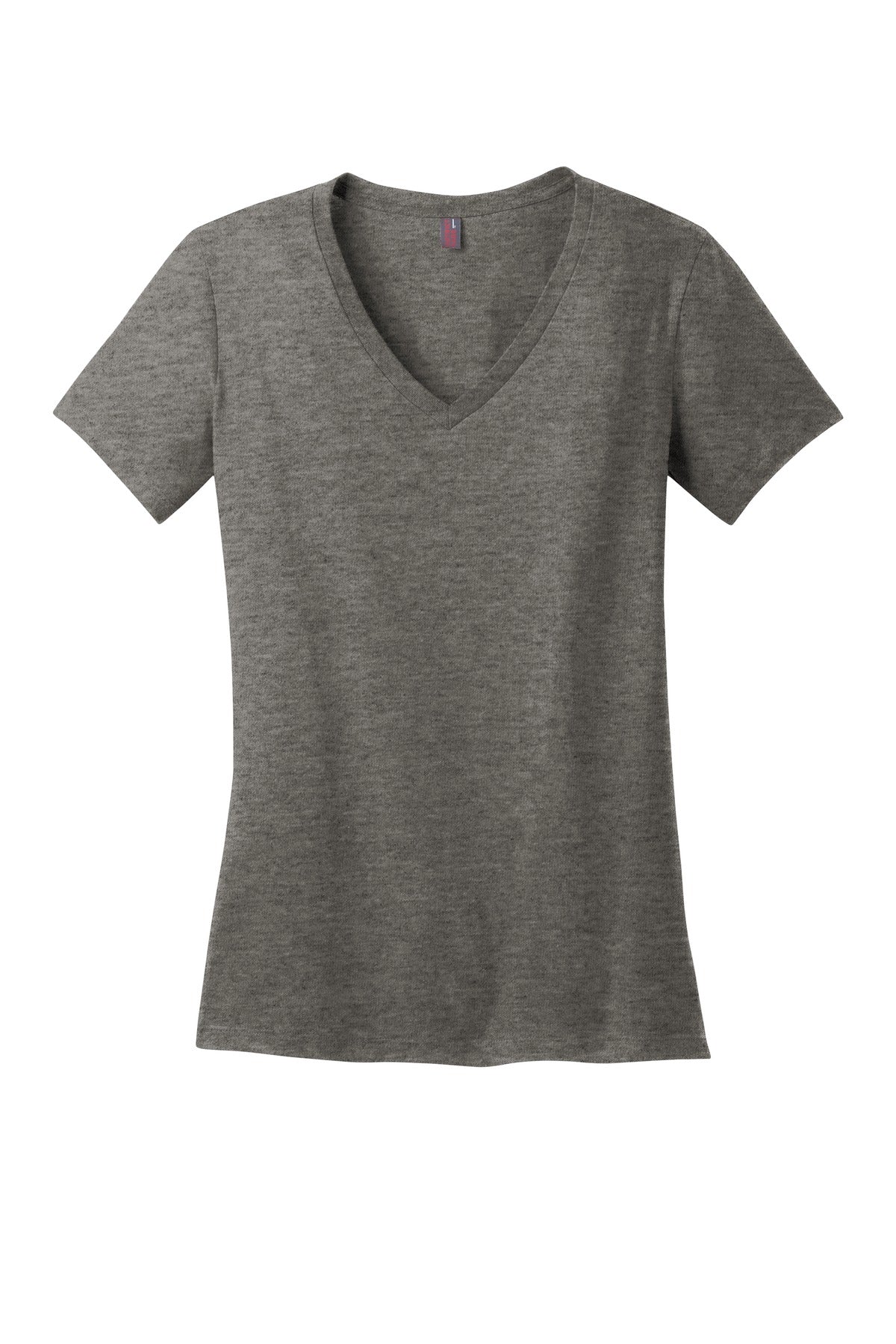 District - Women's Perfect Weight V-Neck Tee. DM1170L Heathered Charcoal