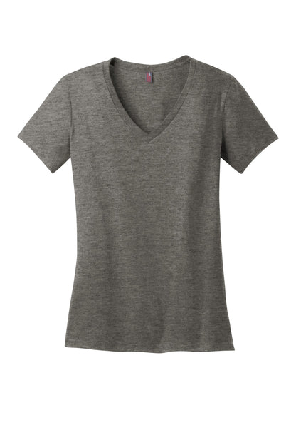 District - Women's Perfect Weight V-Neck Tee. DM1170L Heathered Charcoal