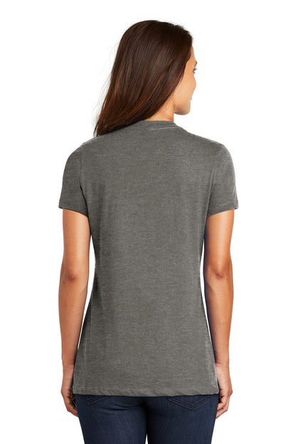 Custom Embroidered District - Women's Perfect Weight V-Neck Tee. DM1170L,Heathered Charcoal
