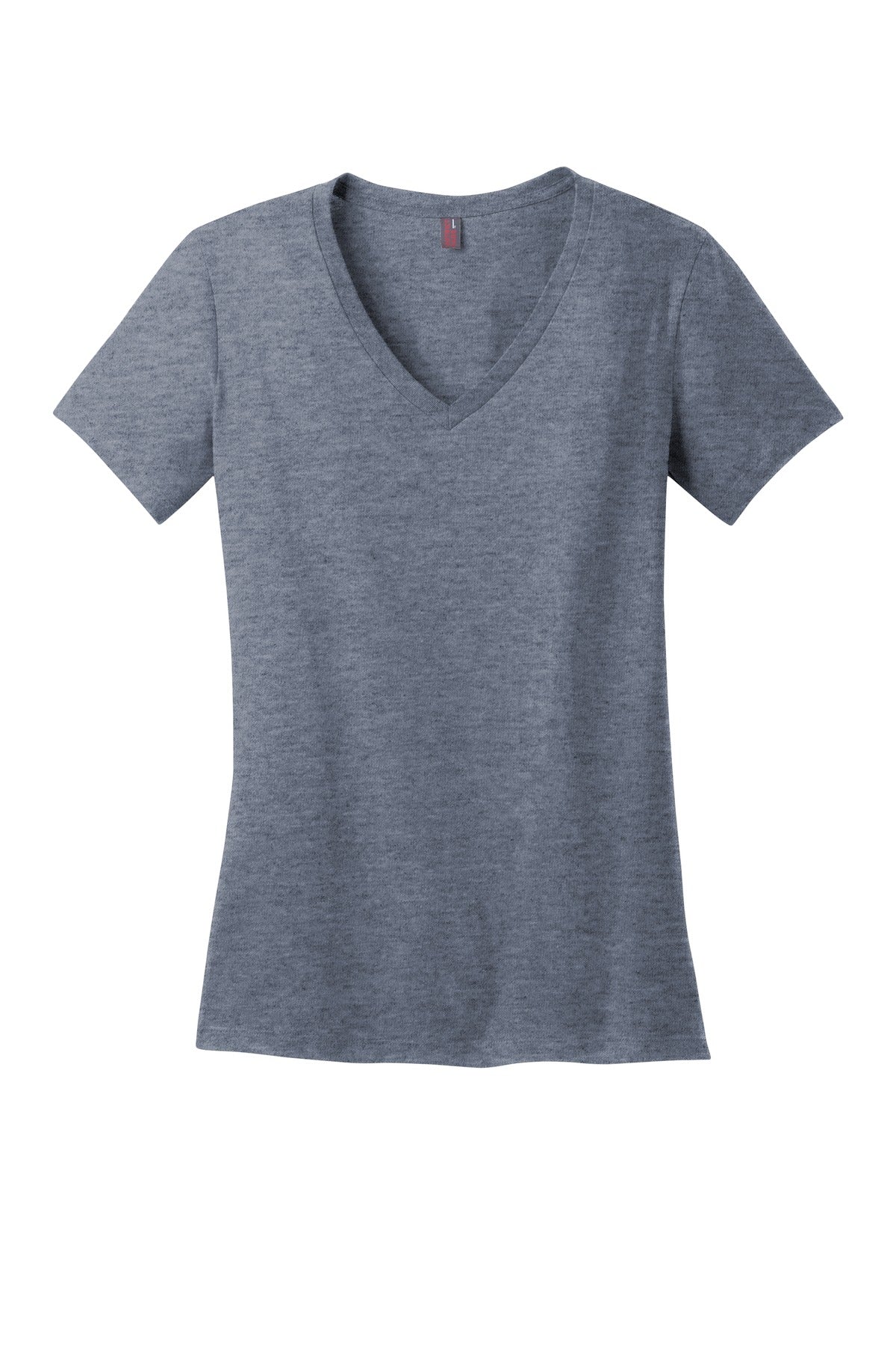 District - Women's Perfect Weight V-Neck Tee. DM1170L Heathered Navy