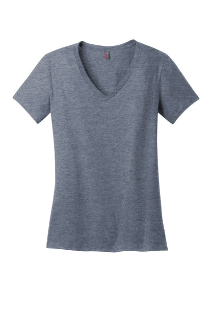 District - Women's Perfect Weight V-Neck Tee. DM1170L Heathered Navy
