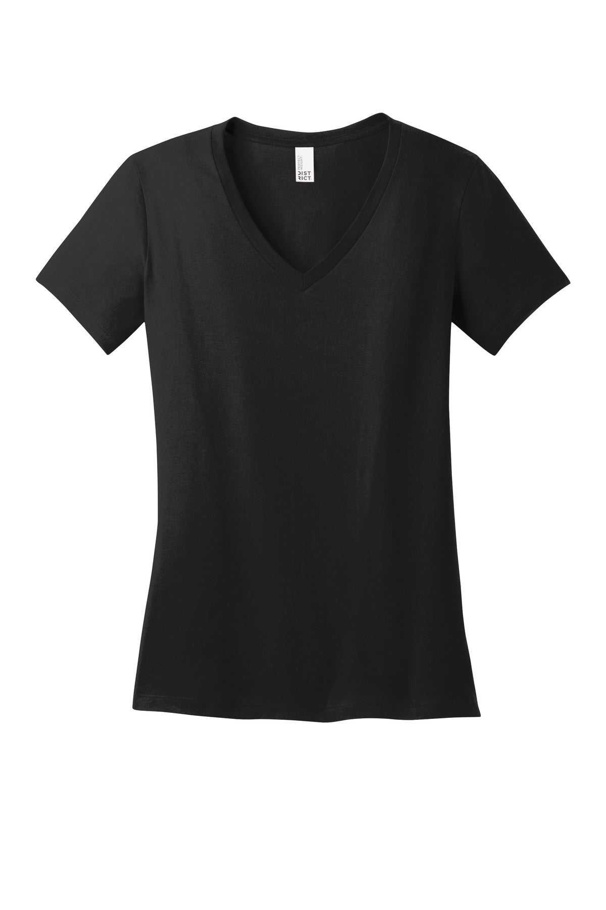District - Women's Perfect Weight V-Neck Tee. DM1170L Jet Black