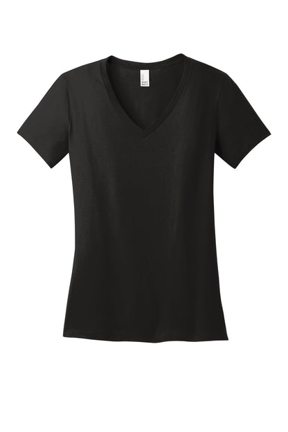 District - Women's Perfect Weight V-Neck Tee. DM1170L Jet Black