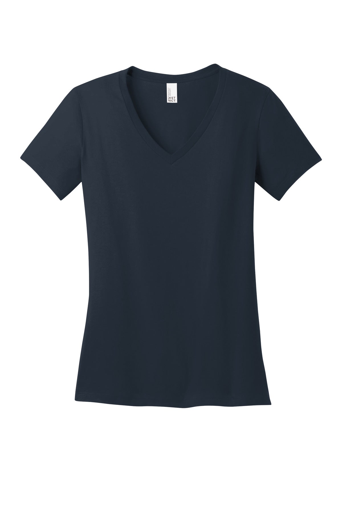 District - Women's Perfect Weight V-Neck Tee. DM1170L New Navy