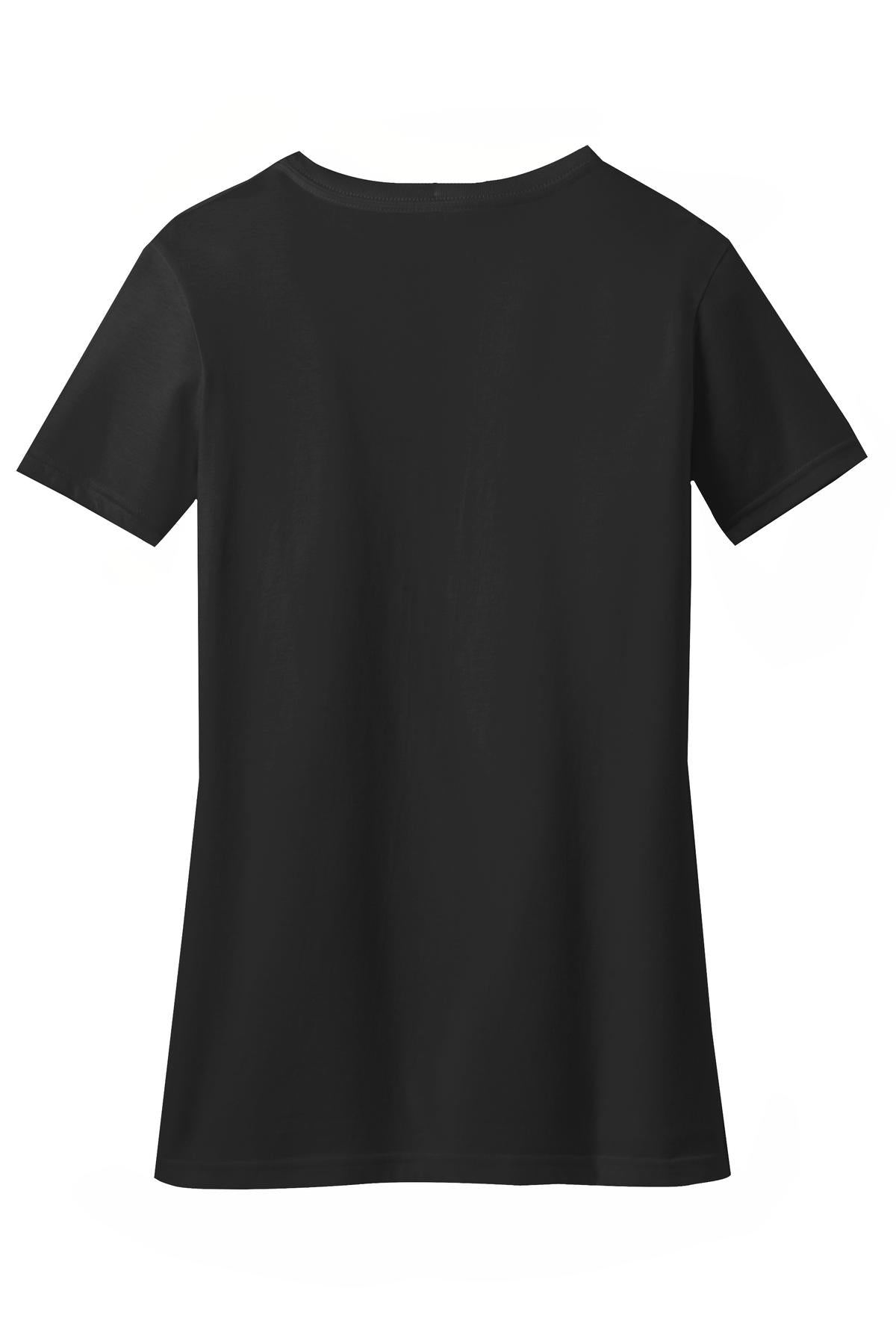 District Women's Perfect Blend CVC V-Neck Tee. DM1190L Black