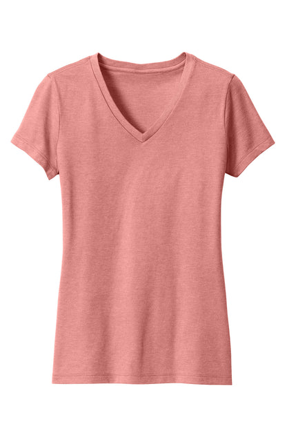 District Women's Perfect Blend CVC V-Neck Tee. DM1190L Blush Frost