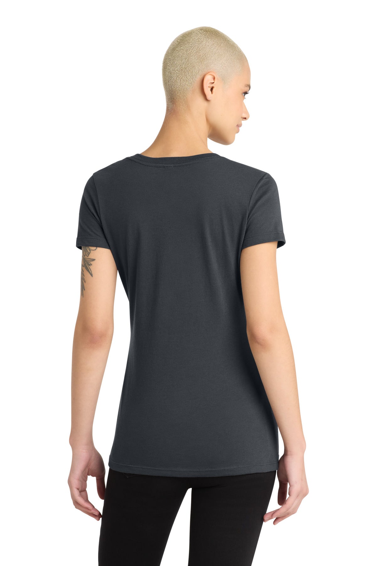 Custom Embroidered District T-Shirts  in Charcoal