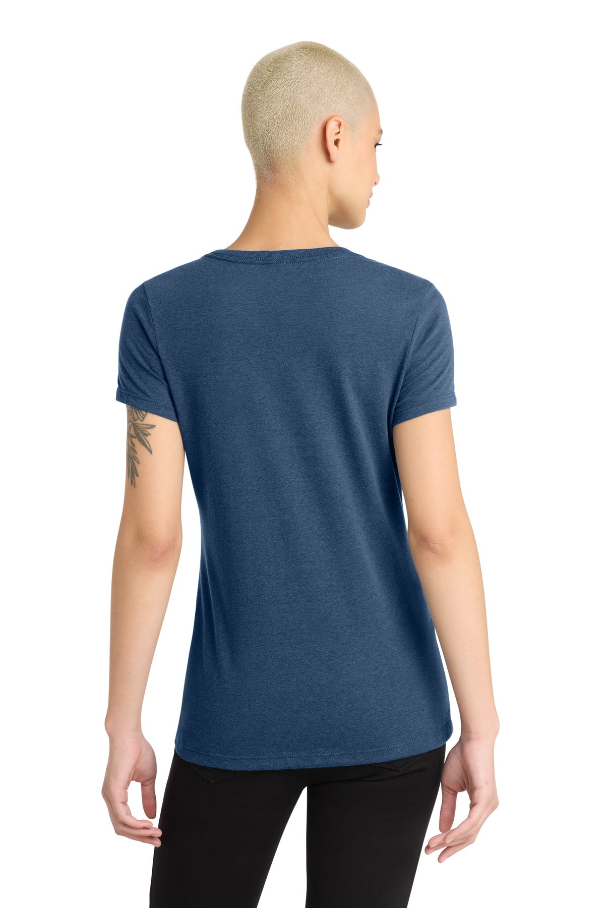 Custom Embroidered District T-Shirts  in Deep Royal Fleck