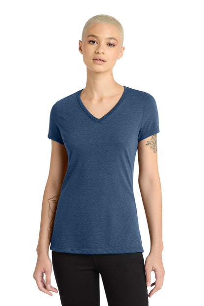 Custom Embroidered District T-Shirts  in Deep Royal Fleck