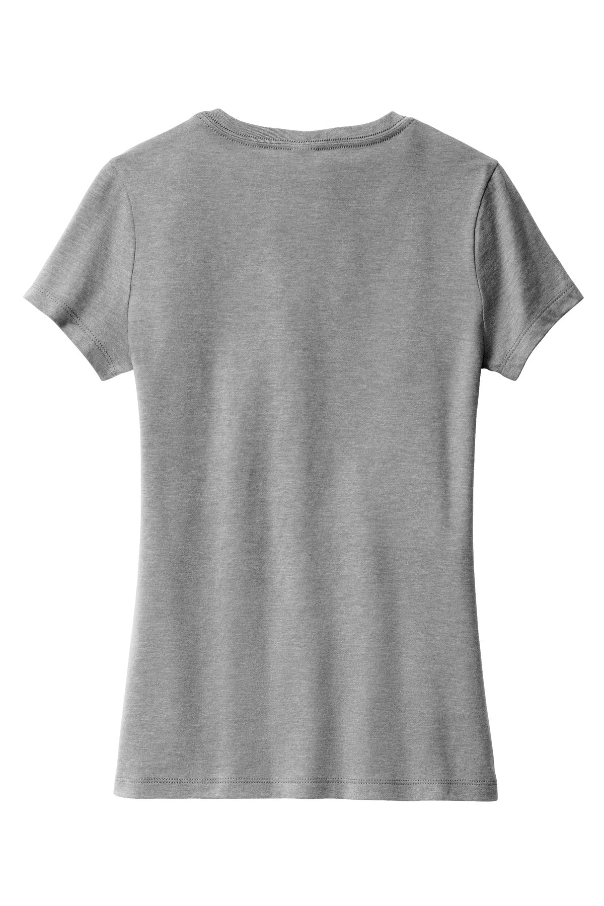 District Women's Perfect Blend CVC V-Neck Tee. DM1190L Grey Frost
