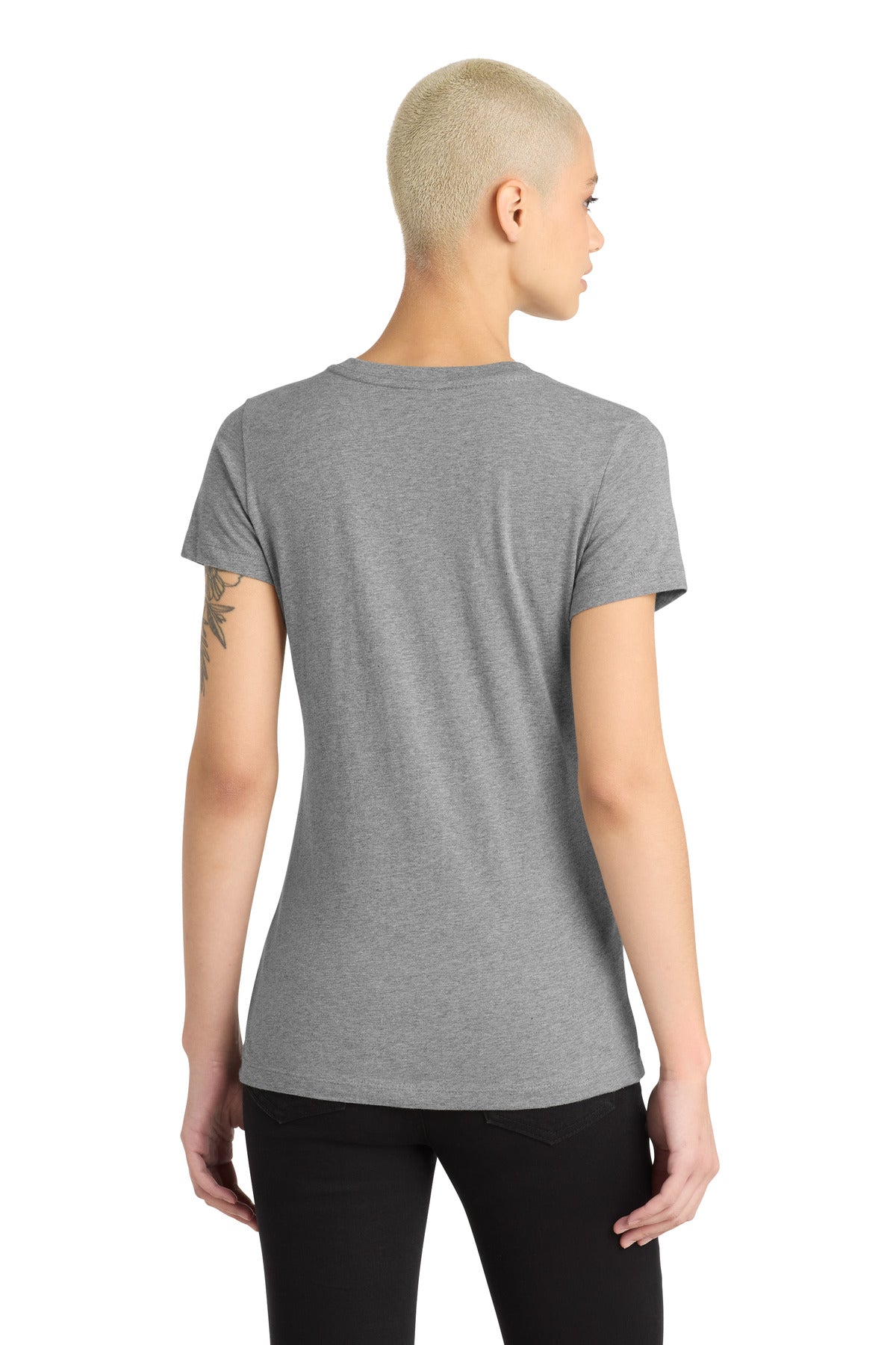 Custom Embroidered District T-Shirts  in Grey Frost