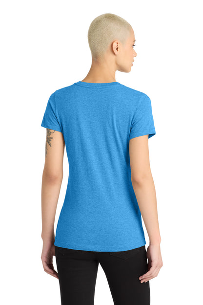 Custom Embroidered District T-Shirts  in Heathered Bright Turquoise