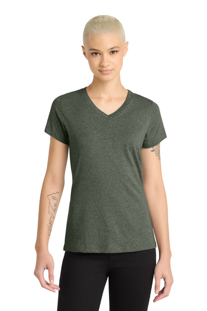 Custom Embroidered District T-Shirts  in Heathered Olive