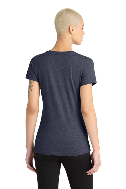 Custom Embroidered District T-Shirts  in Heathered Navy