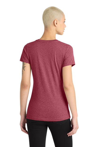 Custom Embroidered District T-Shirts  in Heathered Red