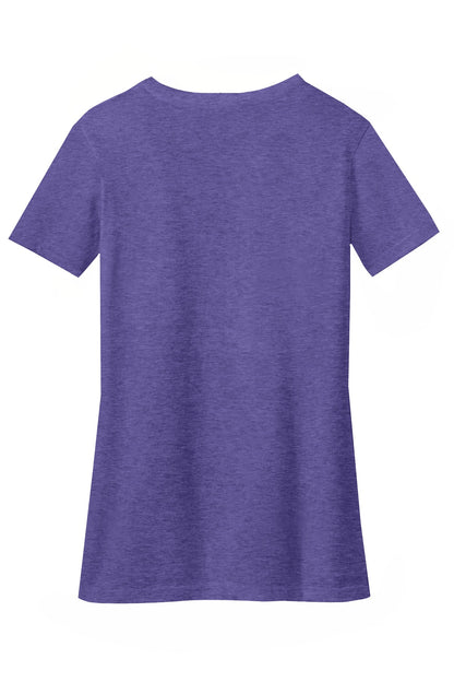 District Women's Perfect Blend CVC V-Neck Tee. DM1190L Heathered Purple