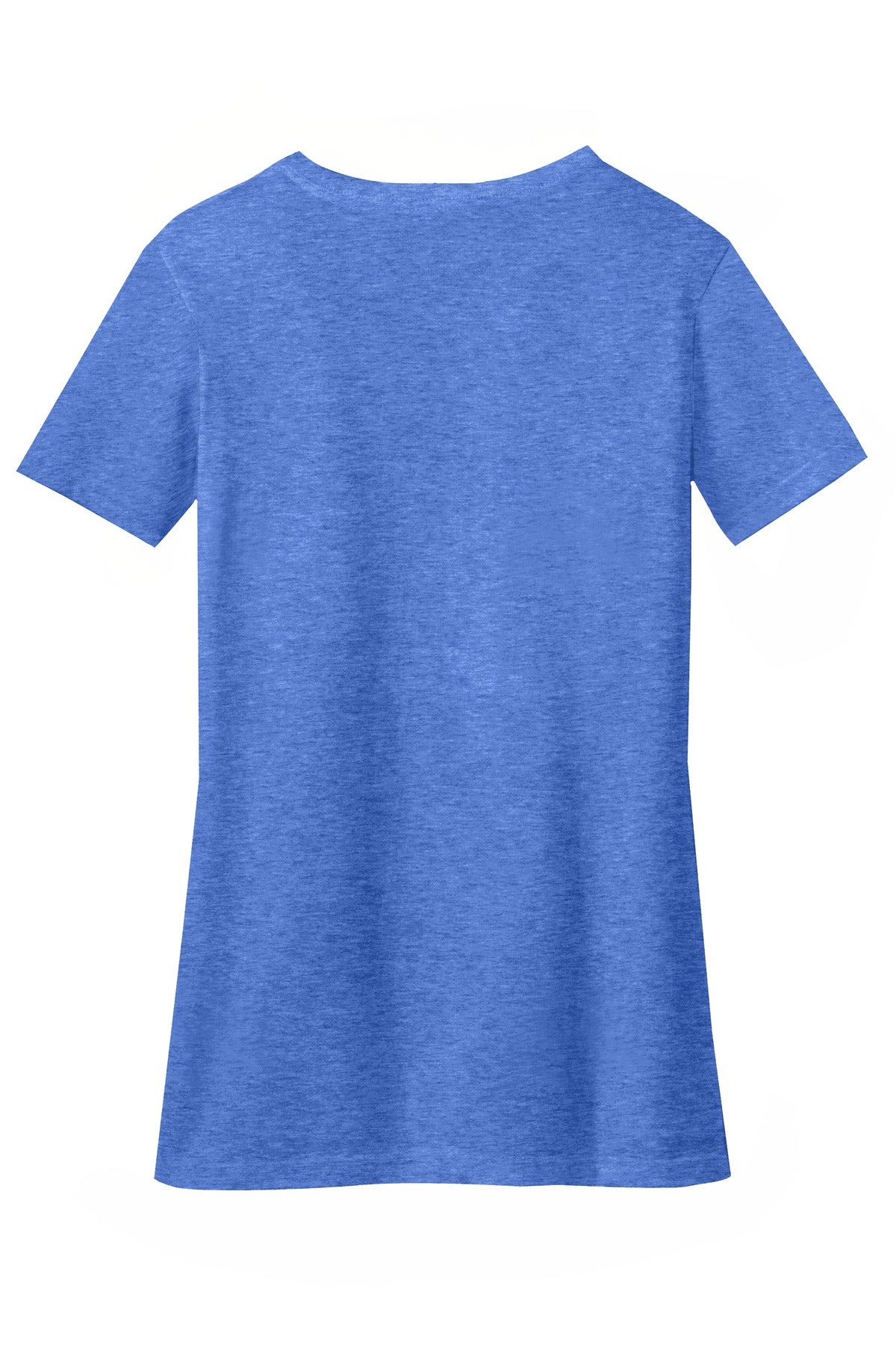 District Women's Perfect Blend CVC V-Neck Tee. DM1190L Heathered Royal