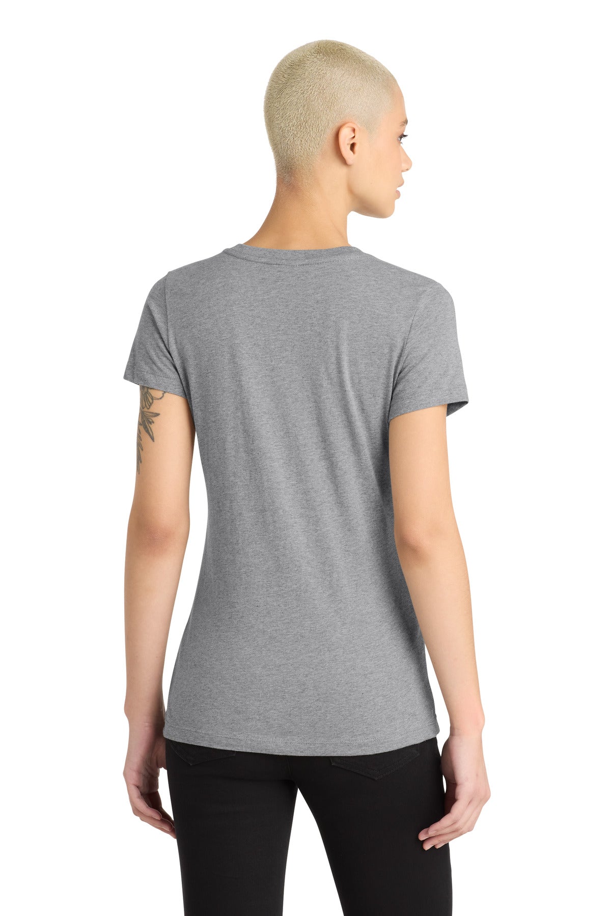 Custom Embroidered District T-Shirts  in Light Heather Grey