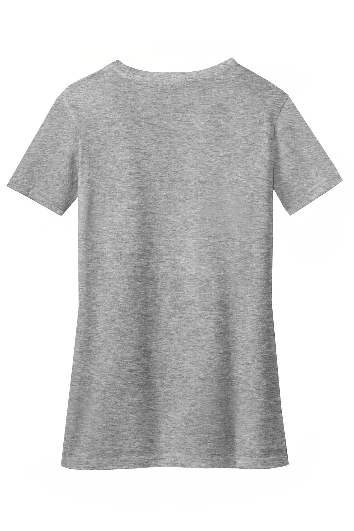District Women's Perfect Blend CVC V-Neck Tee. DM1190L Light Heather Grey