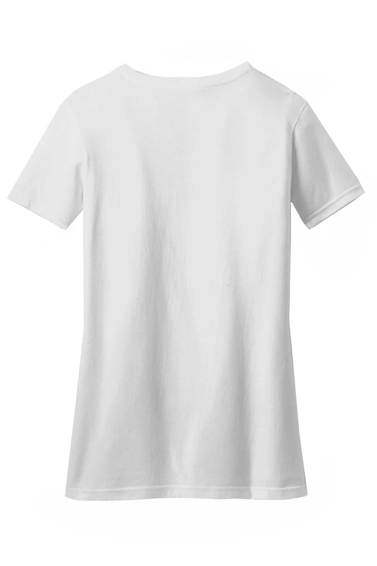 District Women's Perfect Blend CVC V-Neck Tee. DM1190L White