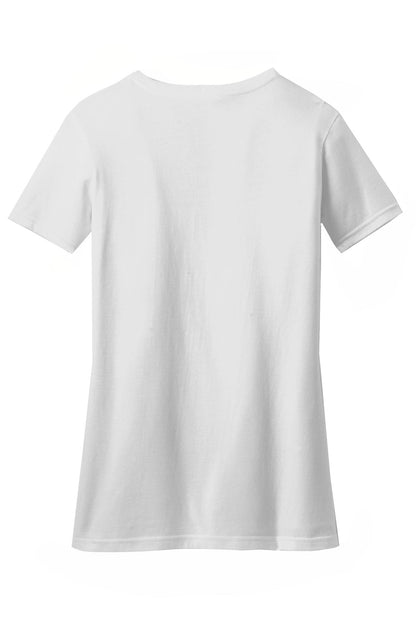 District Women's Perfect Blend CVC V-Neck Tee. DM1190L White