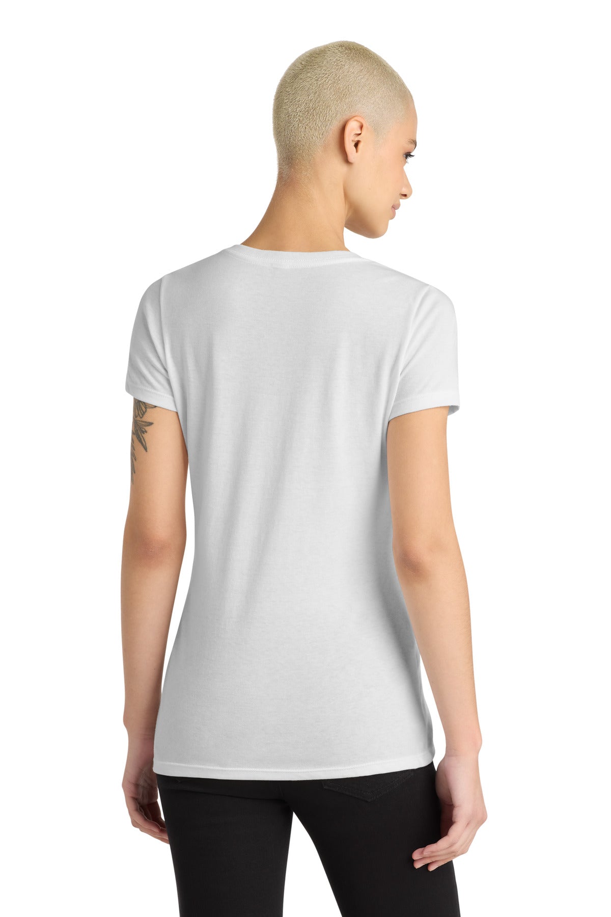 Custom Embroidered District T-Shirts  in White