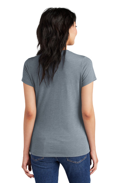 Custom Embroidered District  Women's Perfect Tri Tee. DM130L,Flint Blue Heather