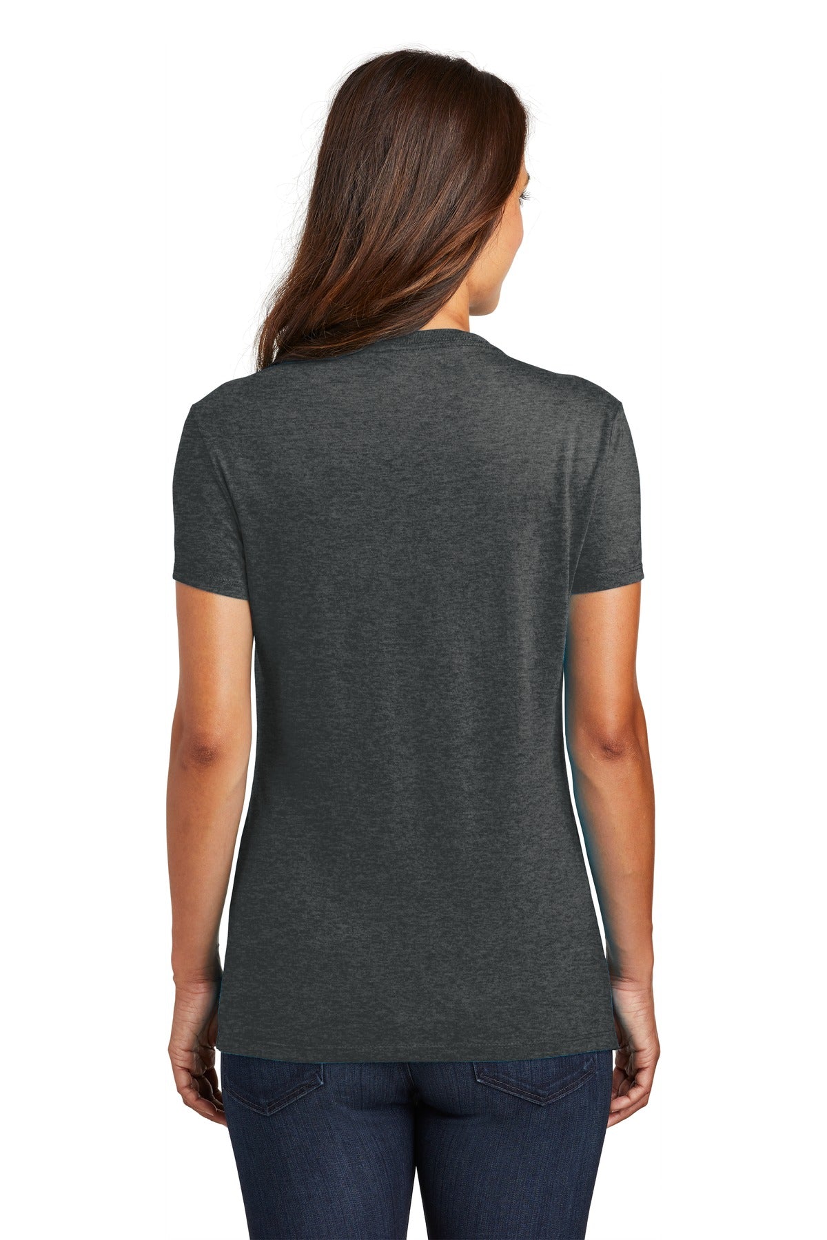 Custom Embroidered District  Women's Perfect Tri Tee. DM130L,Black Frost