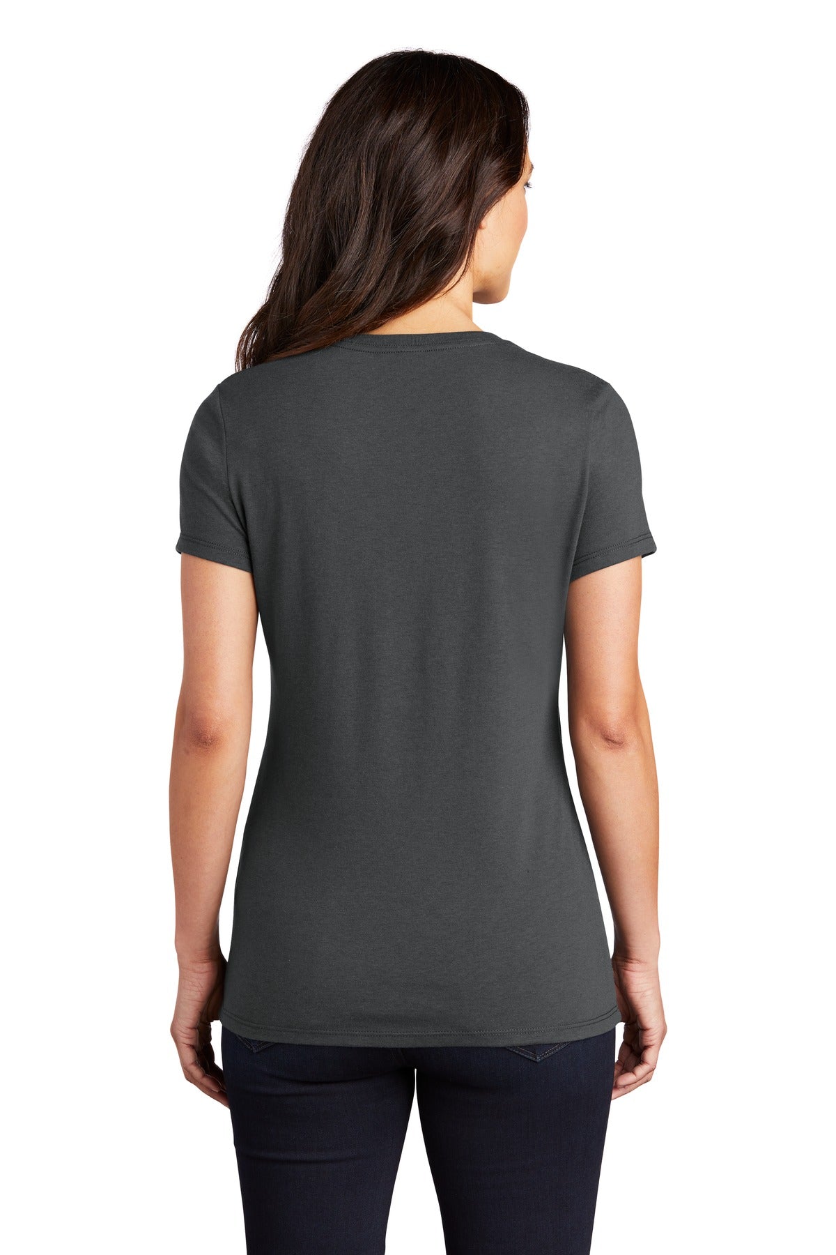 Custom Embroidered District  Women's Perfect Tri Tee. DM130L,Charcoal