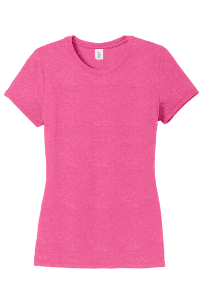 District  Women's Perfect Tri Tee. DM130L Fuchsia Frost