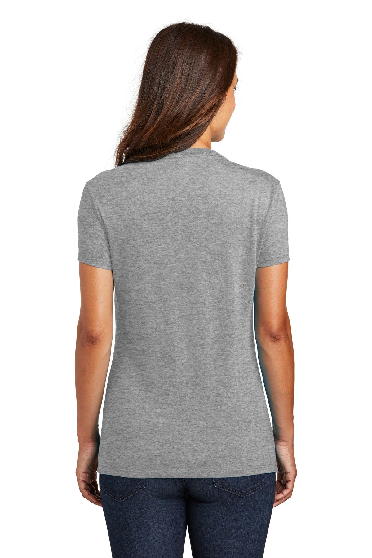 Custom Embroidered District  Women's Perfect Tri Tee. DM130L,Grey Frost