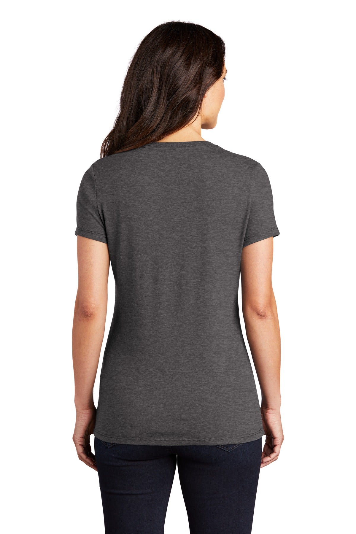 Custom Embroidered District  Women's Perfect Tri Tee. DM130L,Heathered Charcoal