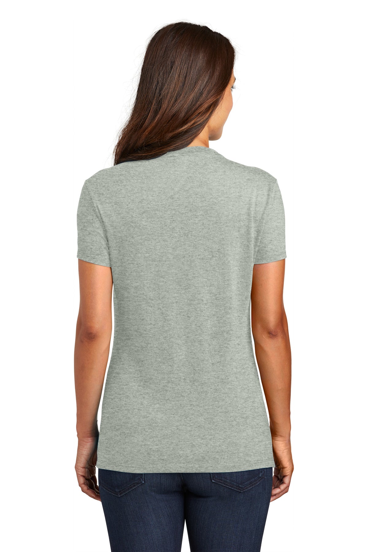 Custom Embroidered District  Women's Perfect Tri Tee. DM130L,Heathered Grey
