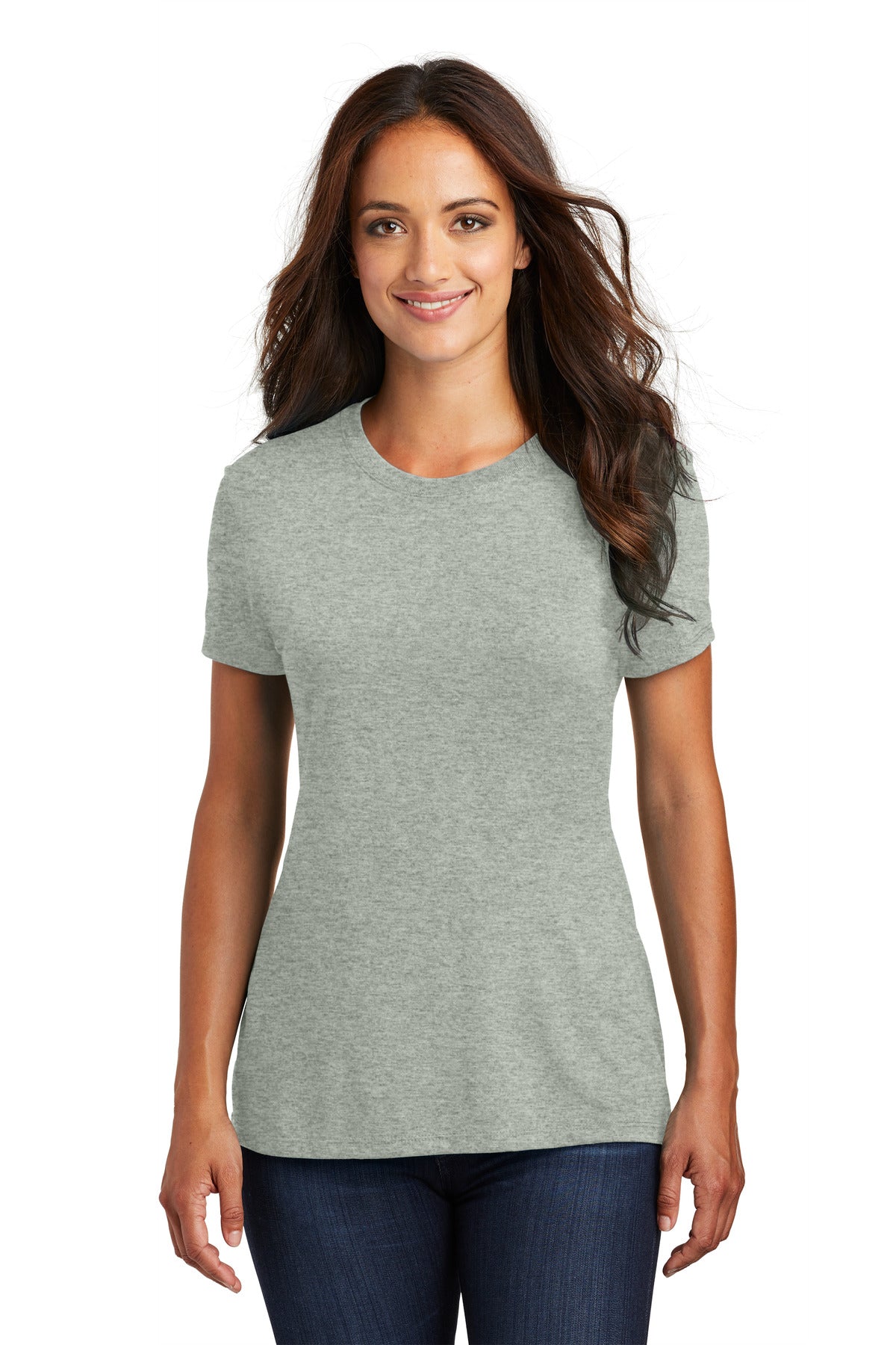 District  Women's Perfect Tri Tee. DM130L Heathered Grey