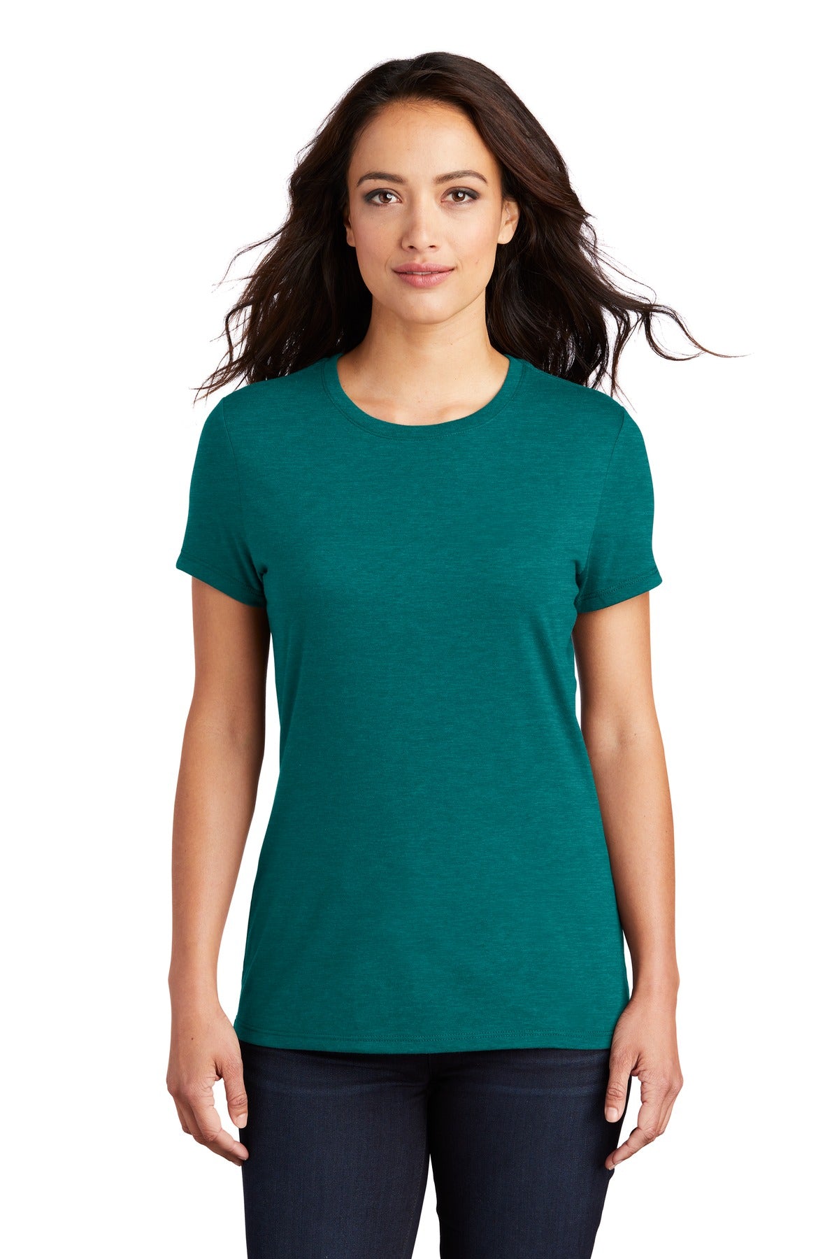 District  Women's Perfect Tri Tee. DM130L Heathered Teal