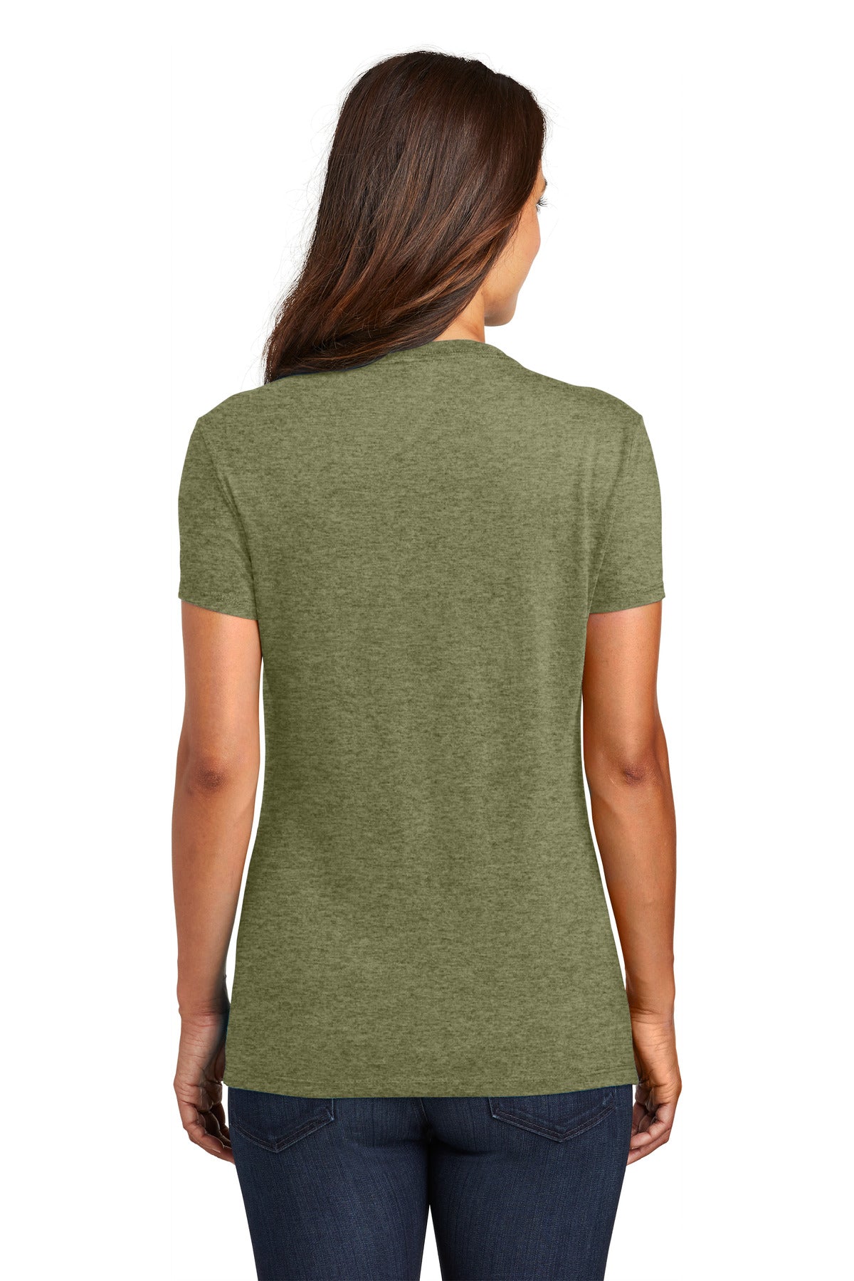 Custom Embroidered District  Women's Perfect Tri Tee. DM130L,Military Green Frost