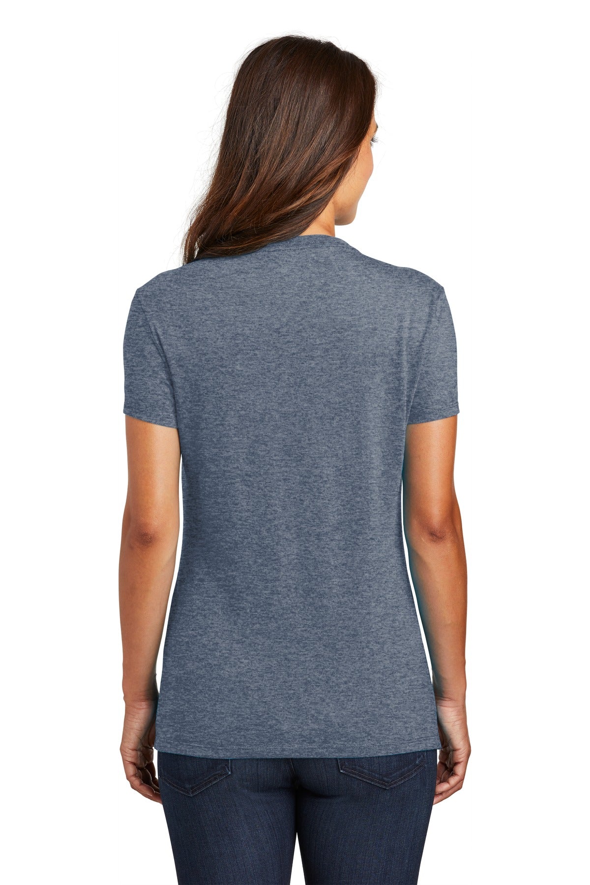 Custom Embroidered District  Women's Perfect Tri Tee. DM130L,Navy Frost