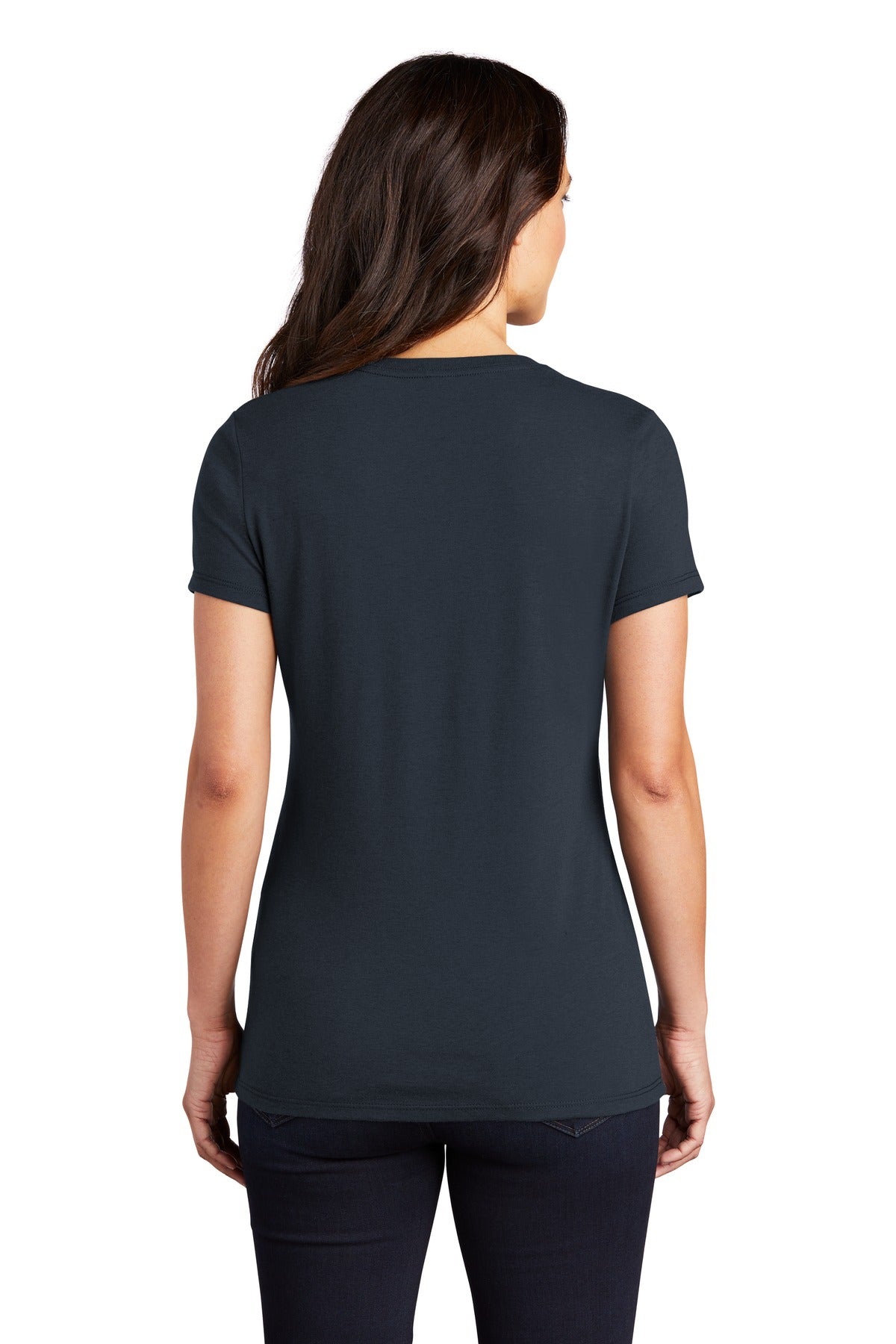 Custom Embroidered District  Women's Perfect Tri Tee. DM130L,New Navy