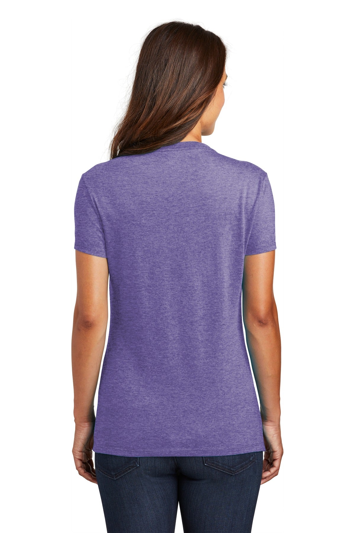 Custom Embroidered District  Women's Perfect Tri Tee. DM130L,Purple Frost