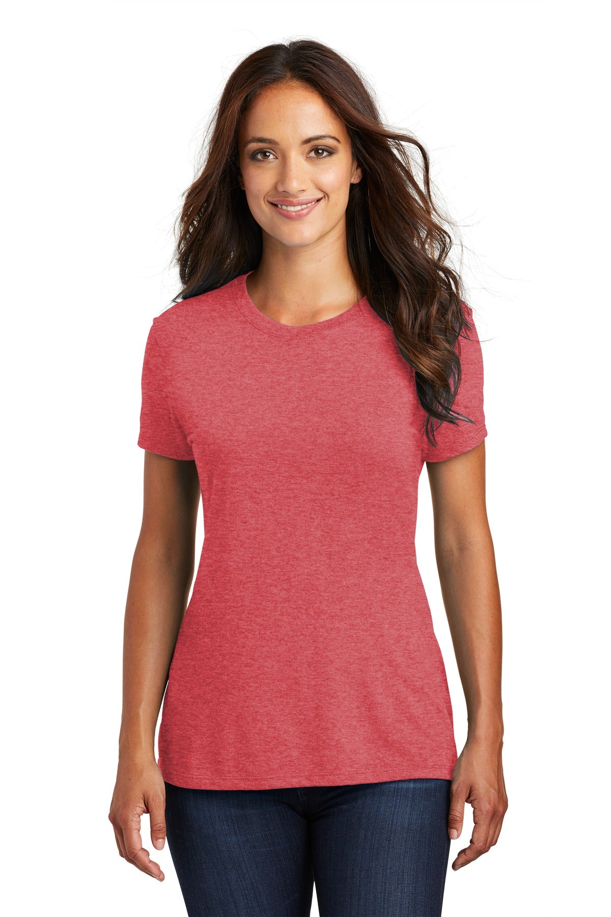 District  Women's Perfect Tri Tee. DM130L Red Frost